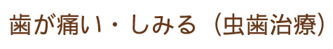 歯が痛い・しみる（虫歯治療）